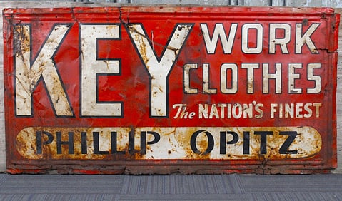 A Large Key Work Clothes Advertising Sign