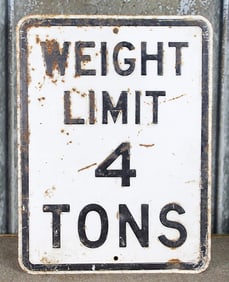 A 4 Ton Limit Road Sign