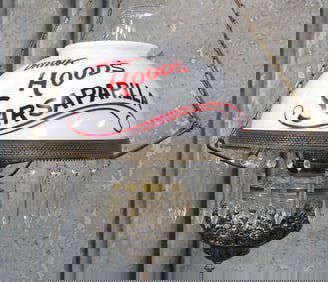 A Hood's Sarsaparilla Hanging Soda Fountain Lamp