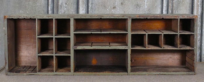 A Primitive Painted Pine Sorting Box