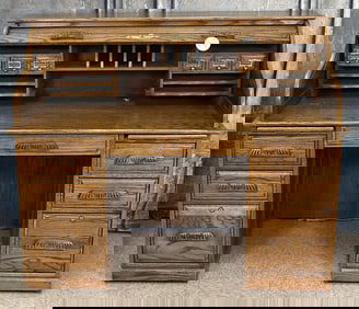 Oak Roll Top Desk