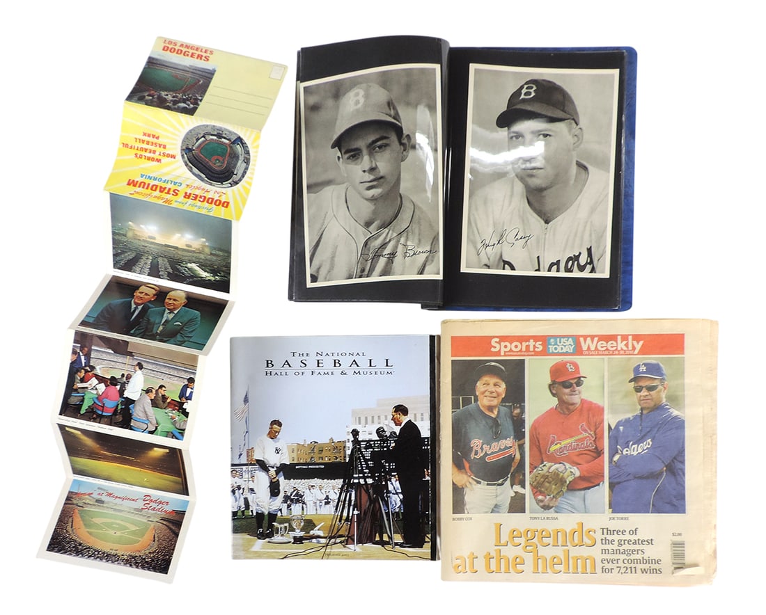 Baseball Historical Memorabilia (6), The National Baseball Hall Of Fame & Museum, Merch Catalog, ...: Baseball Historical Memorabilia (6), The National Baseball Hall Of Fame & Museum, Merch Catalog, Holidays 2003, Sports Weekly, March 24-30, 2010, Newspaper, Dodger Stadium Los Angeles California Postc