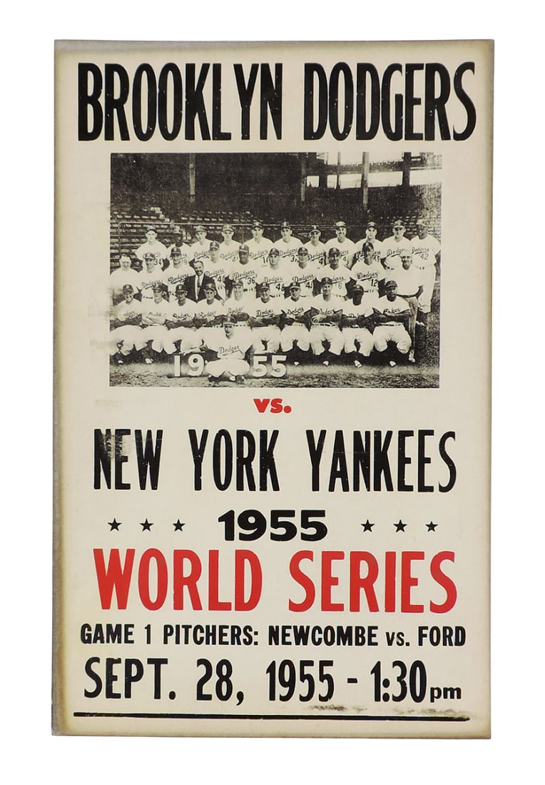 Poster, Brooklyn Dodgers vs New York Yankees, newer version of 1955 World Series, Game 1, Pitchers: (1 of 1)