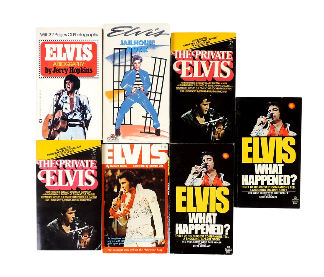 Elvis Presley Paperback Books & VHS (7), "Elvis" by Richardcover Mann, "Elvis" by Jerry Hopkins, ... (1 of 1)