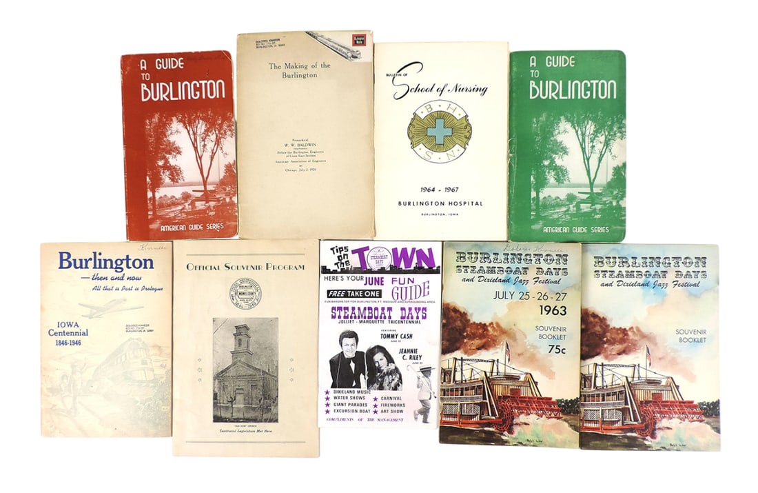 Burlington, Iowa Historical Booklets (9), Bulletin of School of Nursing, 1961-1967, The Making of...: Burlington, Iowa Historical Booklets (9), Bulletin of School of Nursing, 1961-1967, The Making of The Burlington, American Association of Engineers at Chicago, July 2, 1920, A Guide to Burlington, Ame