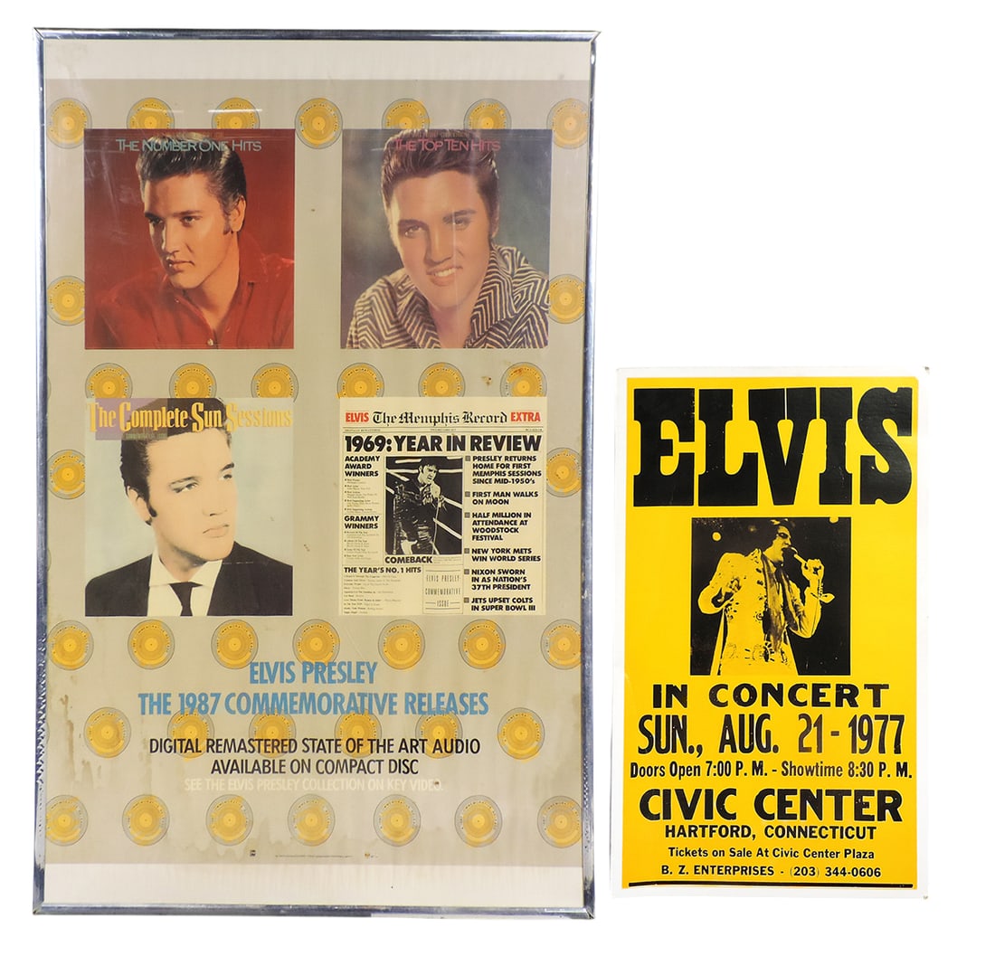 Elvis Presley Posters (2), Elvis In Concert Civic Center Hartford, Connecticut, Aug. 21, 1977, Re... (1 of 1)
