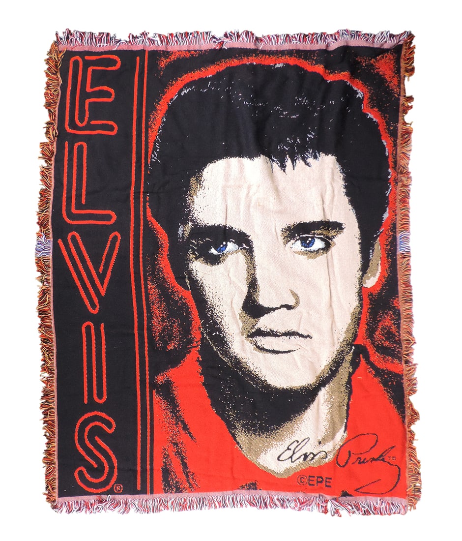 Elvis Presley Neon Throw Blanket, Made in USA by The Northwest Co., Â©EPE, NOS, Exc cond, : Elvis Presley Neon Throw Blanket, Made in USA by The Northwest Co., ©EPE, NOS, Exc cond, 54 x 44 in. Low Estimate: 5.00