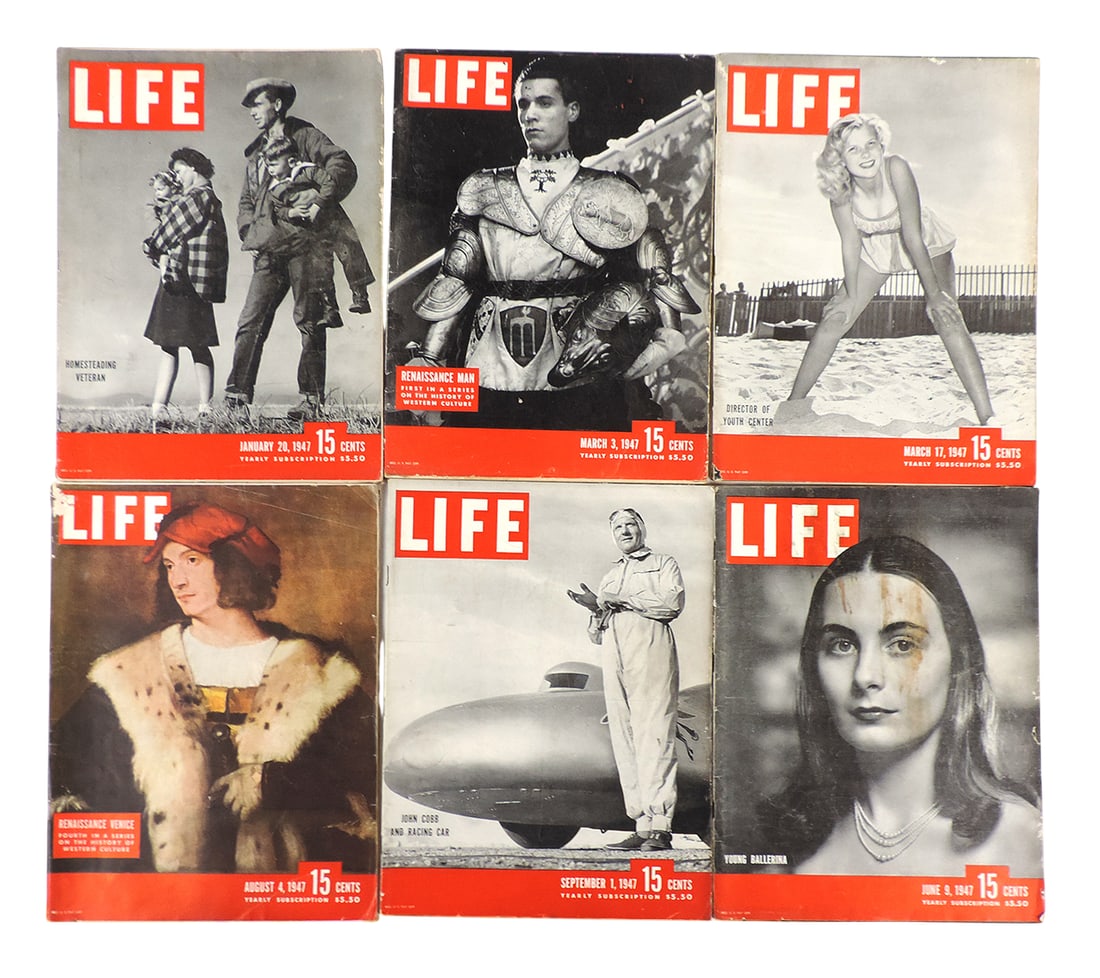LIFE Magazines-1947 (12), Includes January 20/Homesteading Veteran, March 3/Renaissance Man-First... (1 of 2)