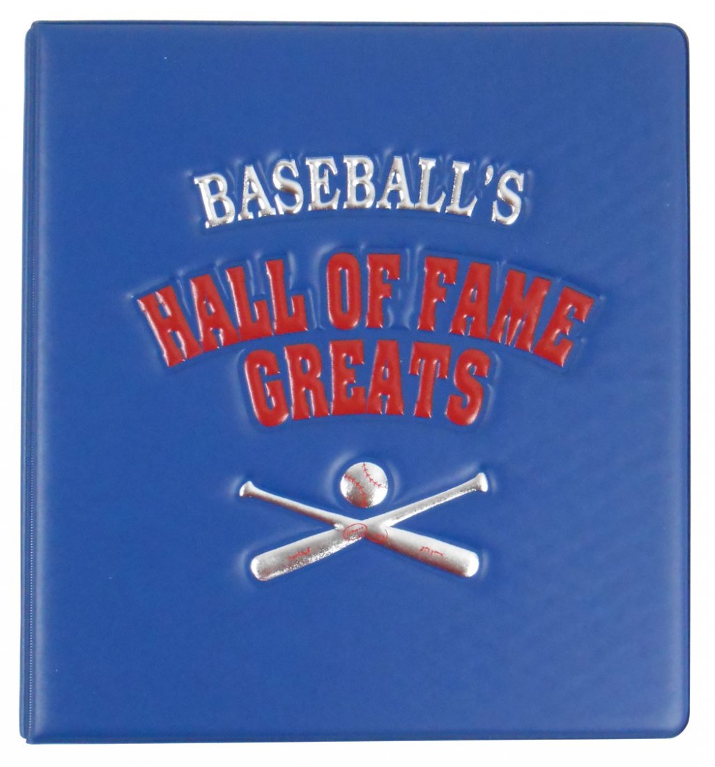 Baseball Perez-Steele "Hall of Fame Greats" Postcard Al: Baseball Perez-Steele "Hall of Fame Greats" Postcard Album, set of 12 personally autographed picture postcards of Stan Musial, Whitey Ford, Willie Mays, Hank Aaron, Rick Ferrell, Harmon Killebrew, Pee