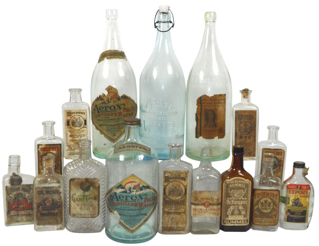 Breweriana & drug store bottles from Cincinnati busines: Breweriana & drug store bottles from Cincinnati businesses (16), Queen City Bottling Company, W. T. Wachner's Sons Co., Jos. A. Magnus & Co., I. Trager & Co., Beech Hill, H. Rosenthal & Sons, Edgemore