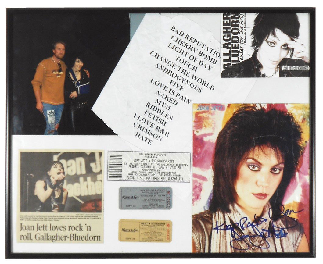 Rock 'n Roll, Joan Jett & The Blackhearts memorabilia, : Rock 'n Roll, Joan Jett & The Blackhearts memorabilia, includes actual photo, autographed picture, concert tickets from Gallagher-Bluedorn & National Cattle Congress-2008 & Waterloo Courier newspaper