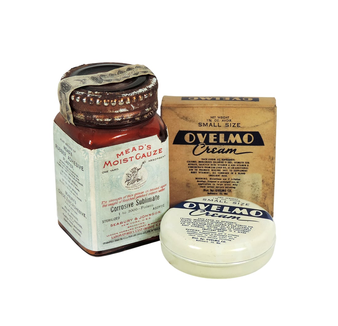 Drug Store Poisons (2), Ovelmo Cream, Dist. by Ovelmo Co., Baltimore, Maryland-USA, Net Weight 1 ... (1 of 1)