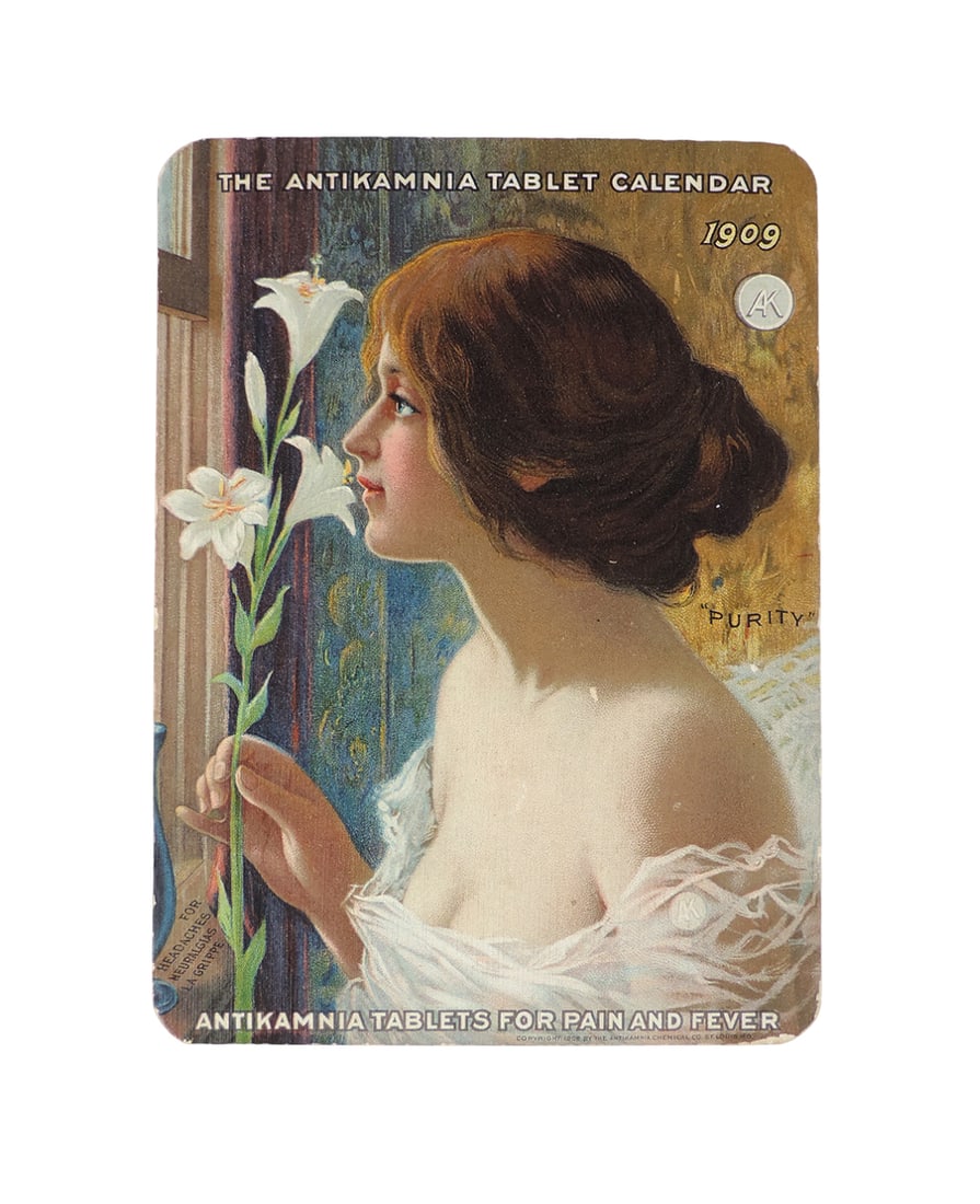 Drug Store Calendar, 1909 The Antikamnia Chemical Company, St. Louis, MO-USA, The Antikamnia Tablet (1 of 2)