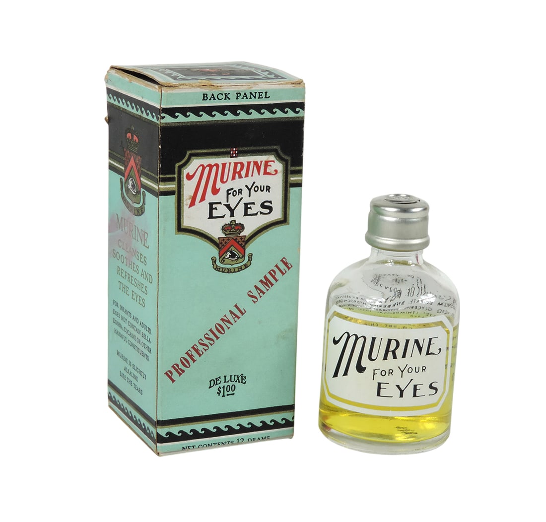 Drug Store Eye Care Products (2), Orig Packaging for Murine For Your Eyes, Professional Sample, n...: Drug Store Eye Care Products (2), Orig Packaging for Murine For Your Eyes, Professional Sample, no content, The Murine Company, Inc., Chicago-USA, Established 1897, Net Contents 12 DRAMS, Trade Mark R