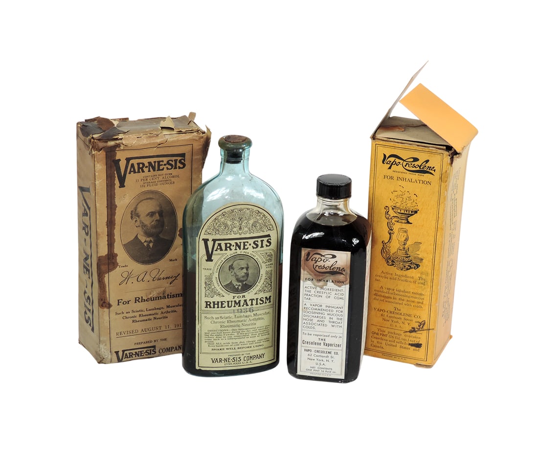 Drug Store Bottles (2), Vapo-Cresolene for Inhalation, The Vapo-Cresolene Co., New York, NY-USA, ... (1 of 1)