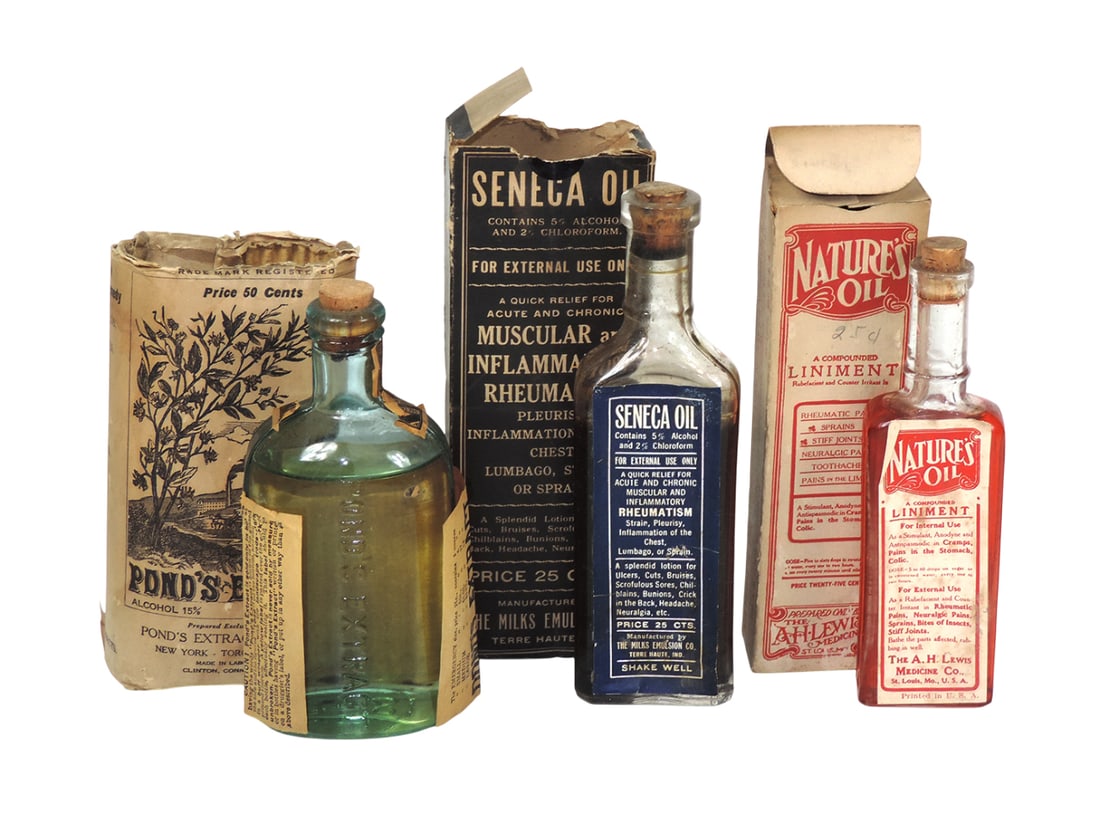 Drug Store Bottles (3), Pond's Extract, Alcohol 15%, Net Weight 6 ozs, Prepared Exclusively by th... (1 of 1)