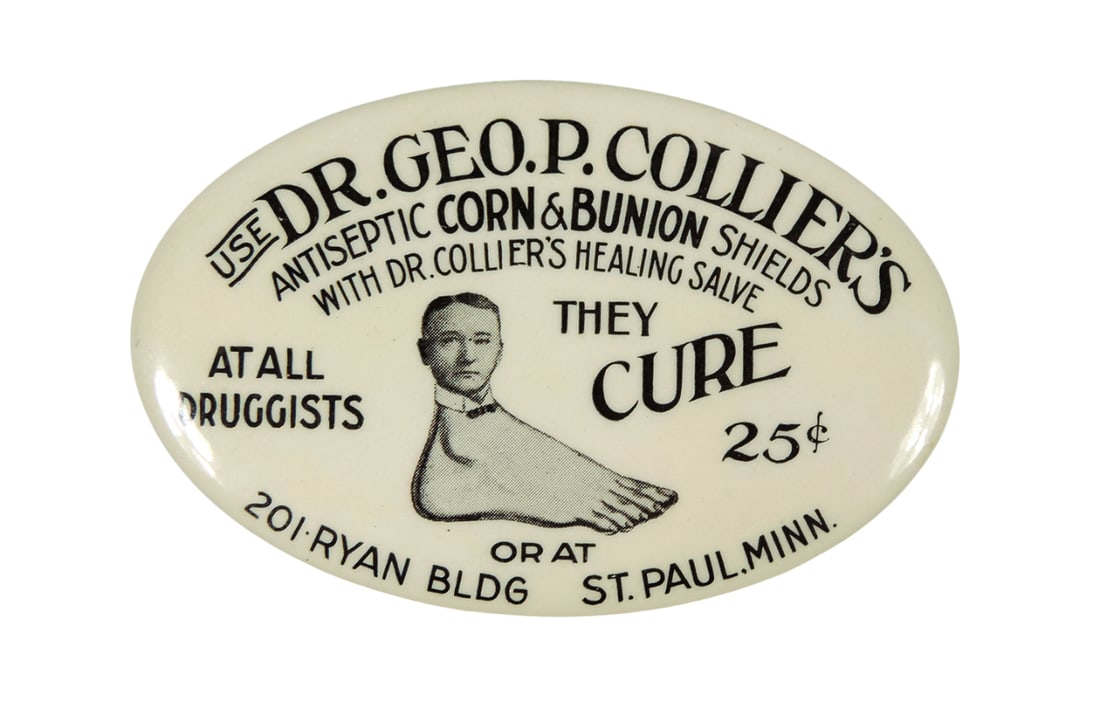 Drug Store Advertising Pocket Mirror, Use Dr. Geo.  P. Collier's Antiseptic Corn & Bunion Shields... (1 of 1)