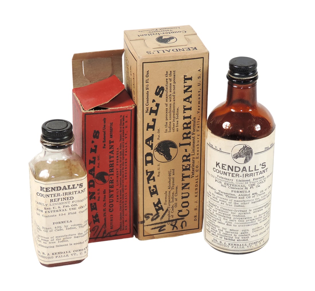 Veterinarian Medicine Bottles (2), Kendall's Counter-Irritant, Veterinary Liniment Formula, Dr. B... (1 of 1)