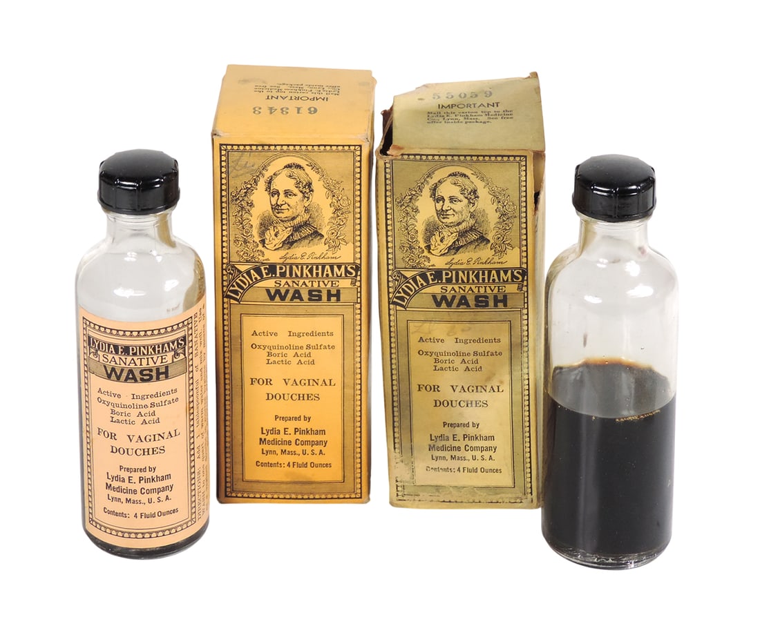 Drug Store Bottles (2), Lydia E. Pinkham's Sanative Wash from Lydia E. Pinkham Medicine Company, ... (1 of 1)
