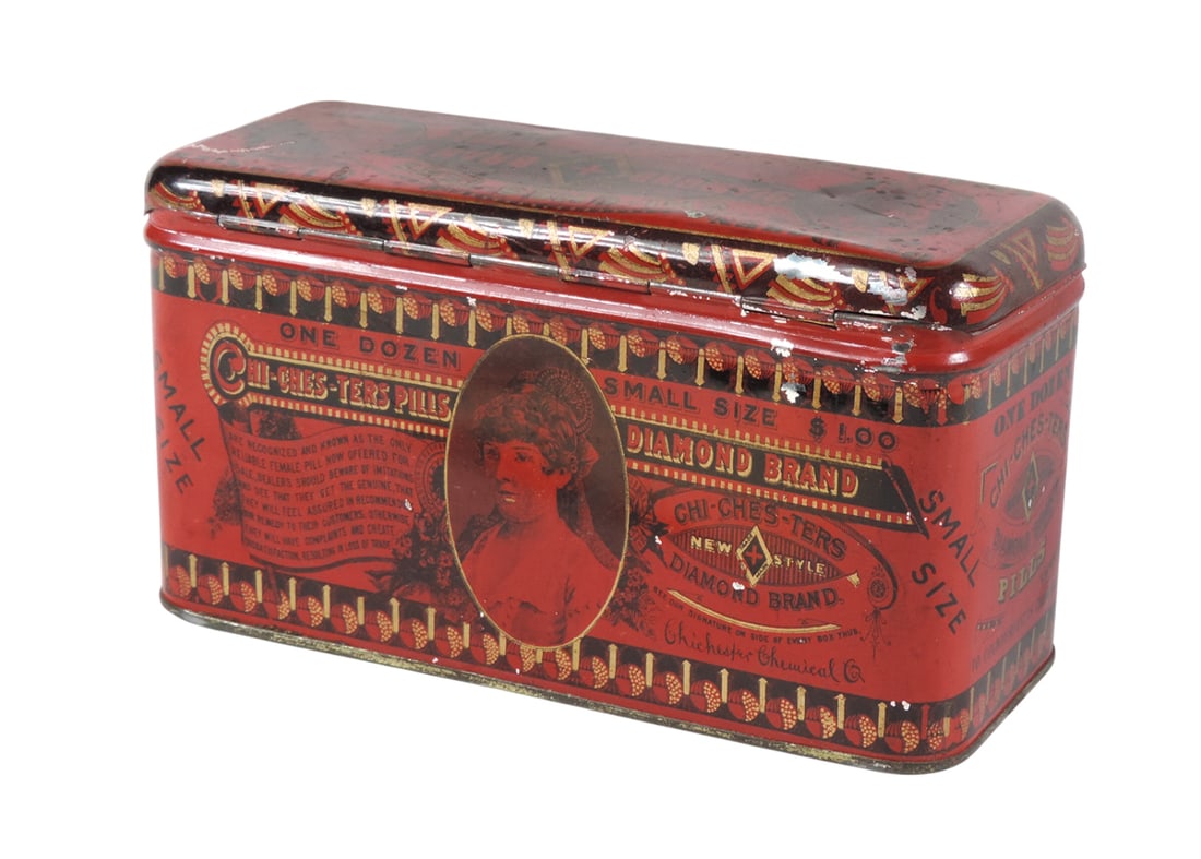 Drug Store Tin, Chi-Ches-Ters Diamond Brand Pills, Chichester Chemical Co., Sole Proprietors Madi... (1 of 2)