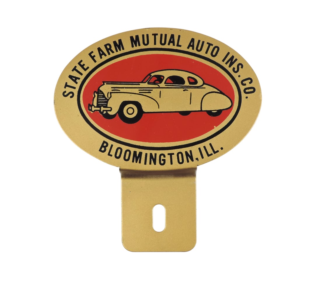 Automotive License Plate Topper Advertising State Farm Mutual Auto Ins. Co., Bloomington, Ill-USA... (1 of 1)