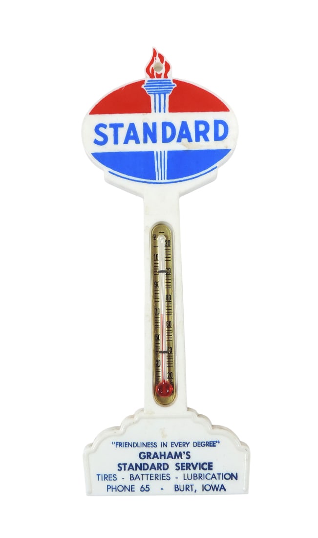Vintage Automotive Standard Thermometer Advertising Graham's Standard Service, Burt, Iowa-USA, pl... (1 of 1)