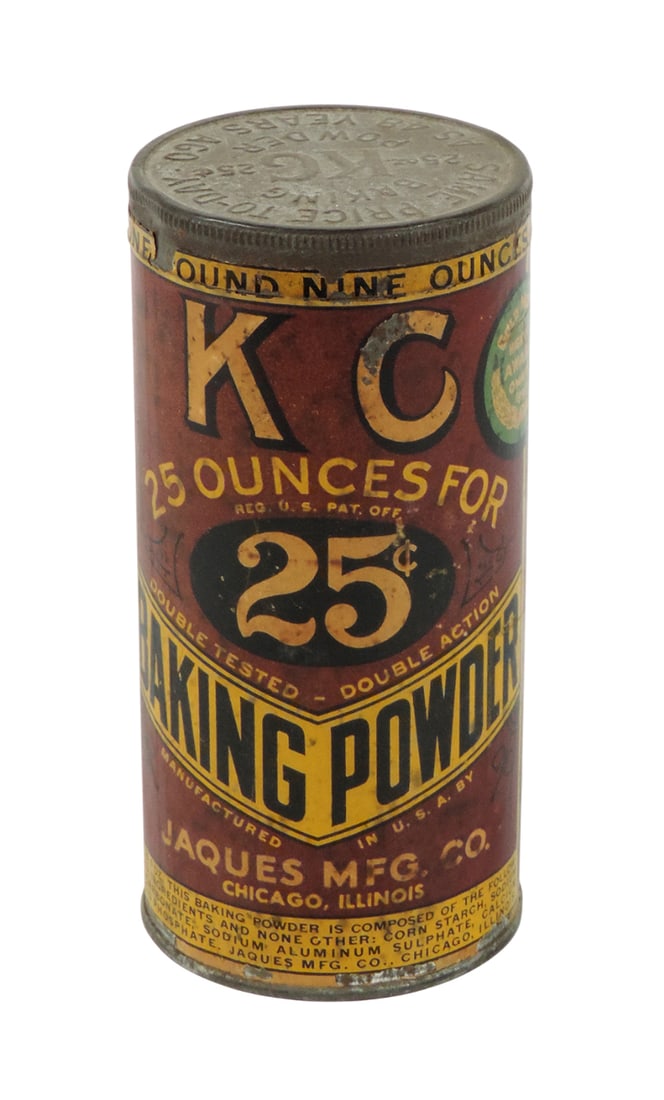 Country Store KC Baking Powder Container, Mfg in USA By Jaques Mfg Co., Chicago, Illinois-USA, 25... (1 of 3)