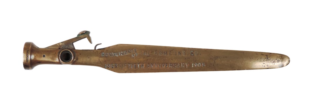 Cigar Cutter/Letter Opener, embossed 1903 & Compliments of The Home Ins Co., 1853 Fiftieth Annive... (1 of 2)