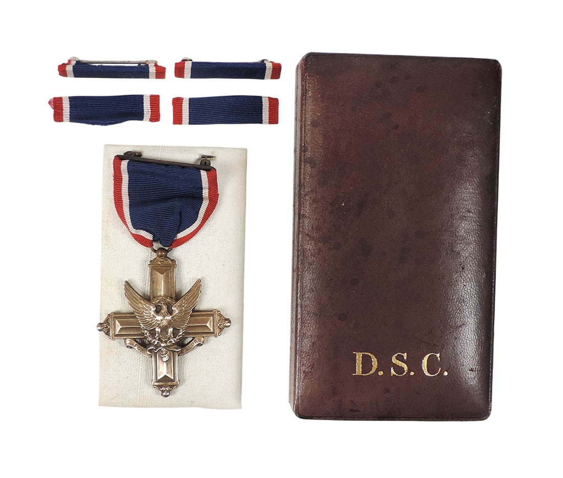 Distinguished Service Cross (DSC), the second-highest military decoration awarded to members of the: Distinguished Service Cross (DSC), the second-highest military decoration awarded to members of the U.S. Army. Medal #5068, awarded to Specialist 4th Class Stanley E. Greene, Vietnam War. Features bro