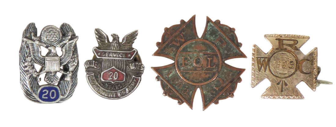 Military Insignia (4), 20 Year U.S. Army Service Pin, 3D modeled Eagle, Sterling Silver, 20 Year ... (1 of 1)