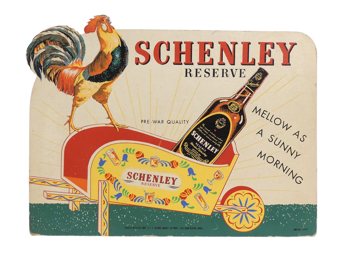 Advertising Schenley Reserve Cardboard Sign w/Aisle Back Stand, Pre-War Quality, Schenley Distill... (1 of 1)