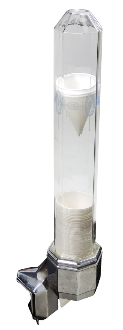 Soda Fountain Dixie Glass Cup Holder Dispenser, heavy chrome/metal w/twist bracket for attaching to (1 of 4)