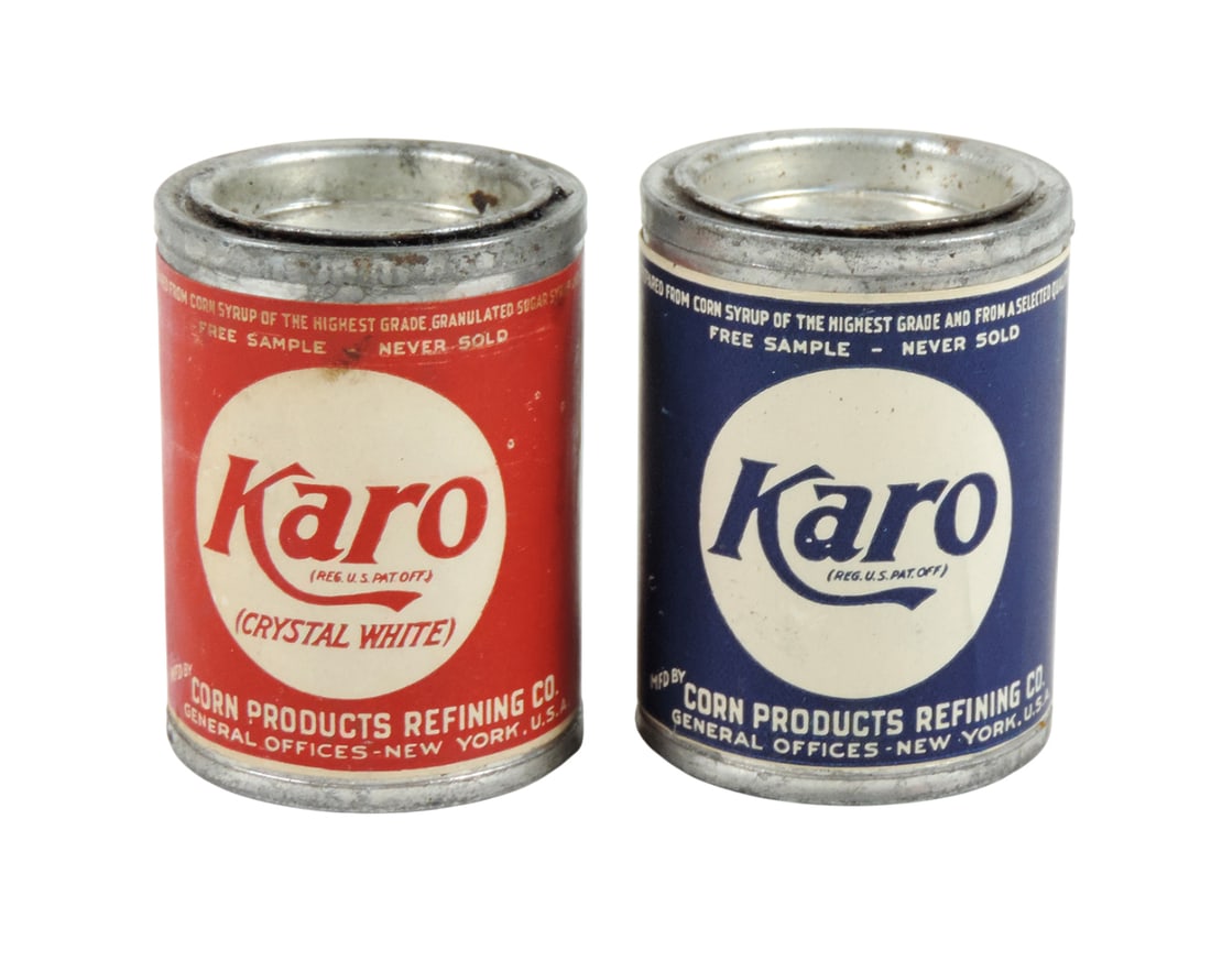 Country Store Karo Free Sample Tins (2), NOS w/orig contents,  tin w/paper label, REG U.S. PAT OFF, (1 of 2)