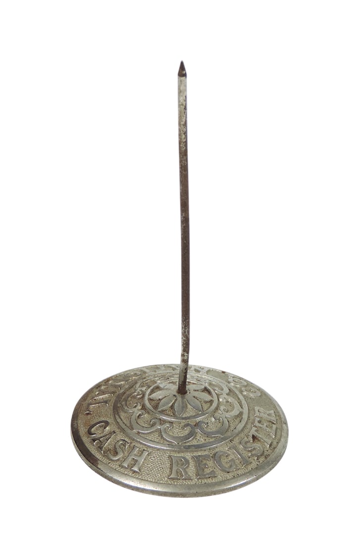 Country Store National Cash Register Company receipt spike or bill holder, cast iron, embossed 43 B (1 of 1)