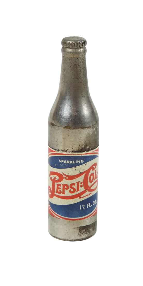 Pepsi-Cola Cigarette Lighter, Art Deco Miniature Bottle, Sparkling Pepsi-Cola label w/12 oz marki... (1 of 2)