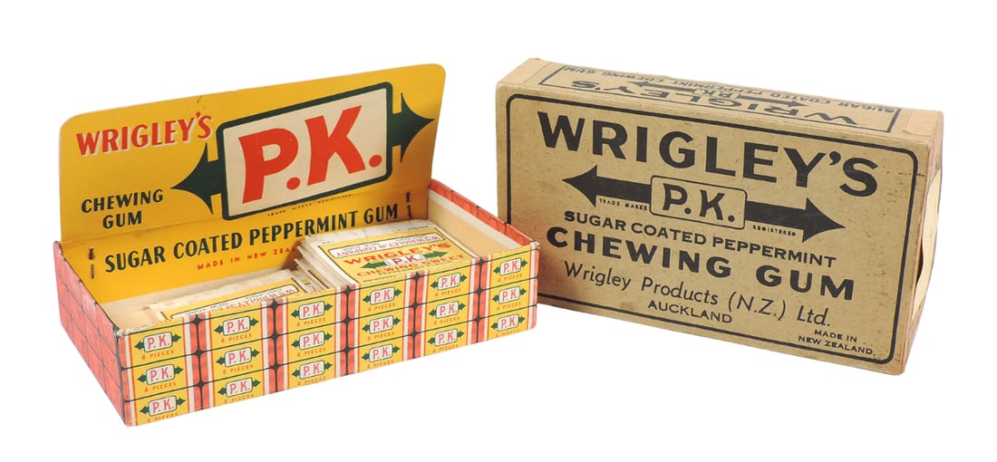 Wrigley's Chewing Gum Display Box & Coupons, Wrigley's P.K. Chewing Gum, Wrigley Products (N.Z.) ... (1 of 2)