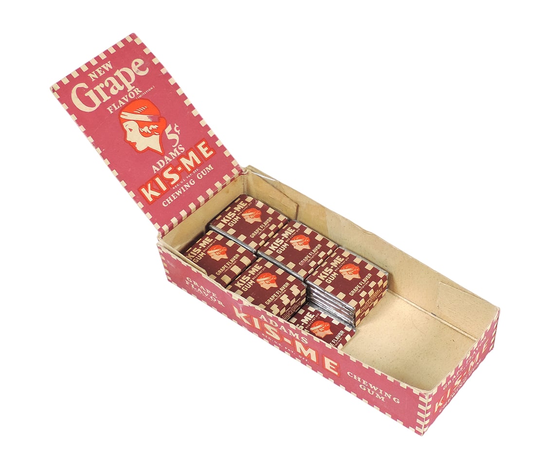Kis-Me New Grape Flavor Chewing Gum Display Box, American Chicle Company, New York Chicago San Fr... (1 of 3)