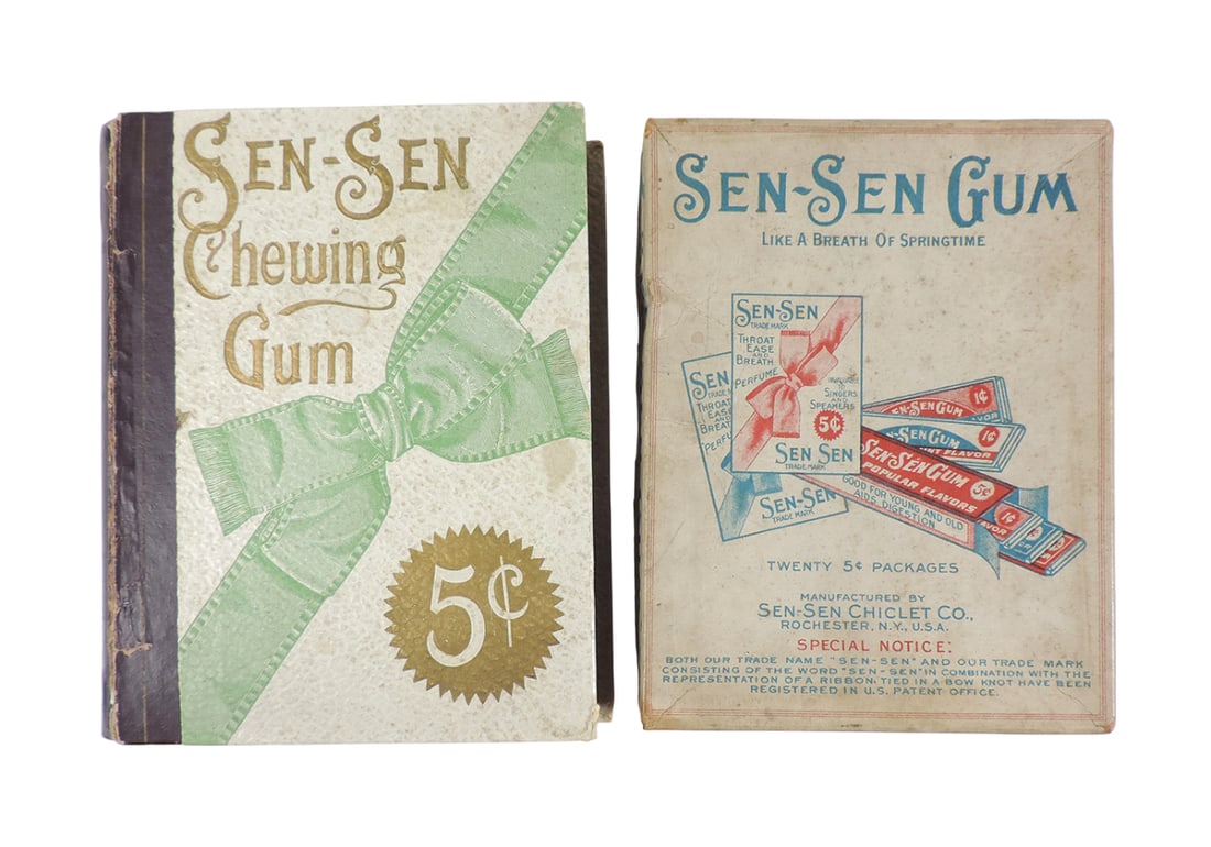 Sen-Sen Chewing Gum Empty Display Boxes (2), Sweet Odors Sen-Sen Library Edition & Like A Breath of (1 of 2)