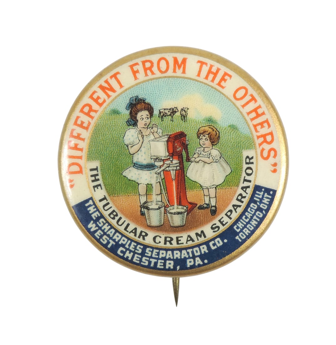 Sharples Tubular Cream Separators Pinback Button, The Sharples Separator Co., West Chester, PA, C... (1 of 2)