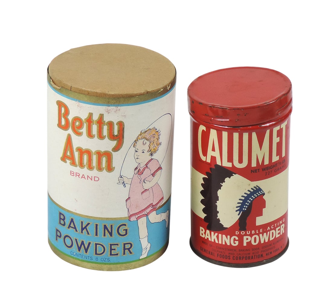 Country Store Baking Powder Tin & Display (2), Calumet, Trade Mark, Net Wt 1/2 lb, Double Acting ... (1 of 2)