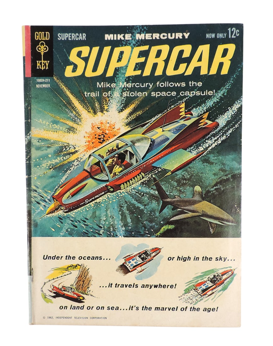 Mike Mercury Supercar Gold Key Comic Book, 10024-211 November, c.1962 Independent Television Corp... (1 of 2)