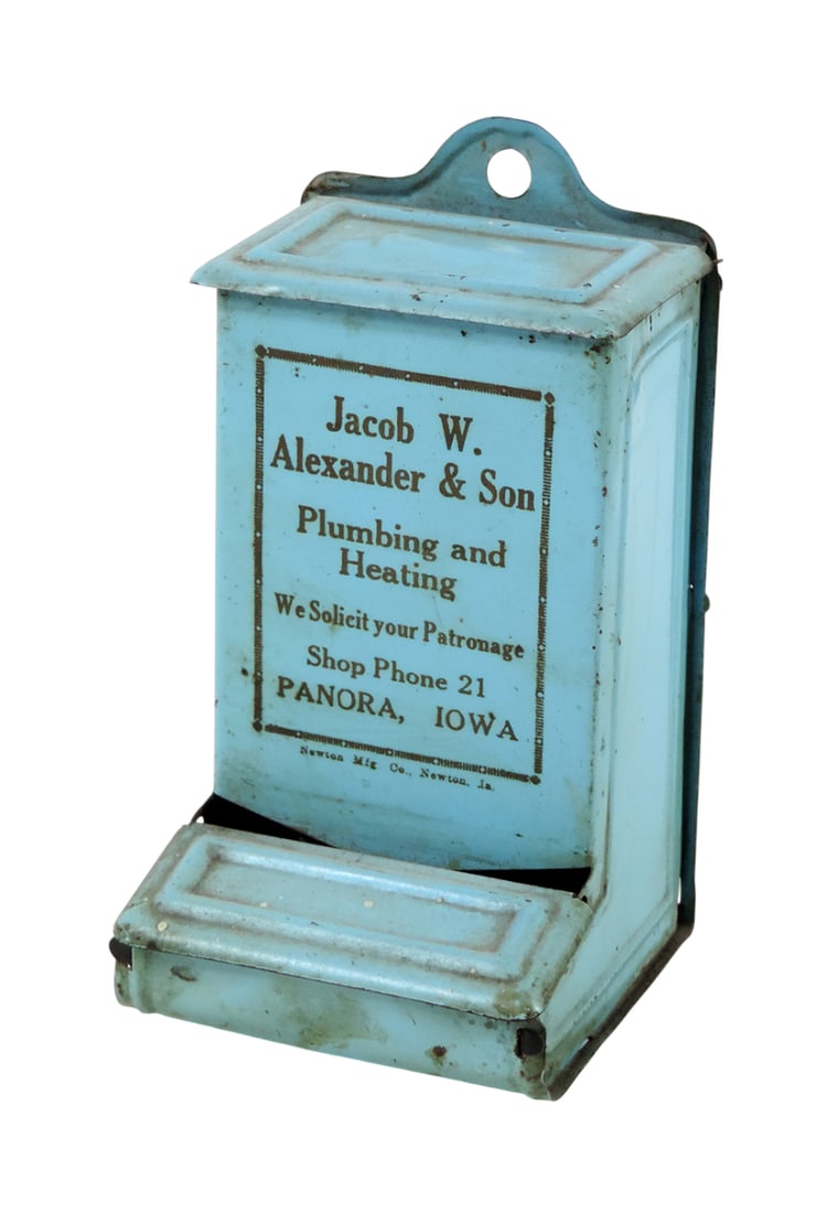 Advertising Match Holder, Jacob W. Alexander & Son Plumbing and Heating, Panora, Iowa, Newton Mfg... (1 of 2)