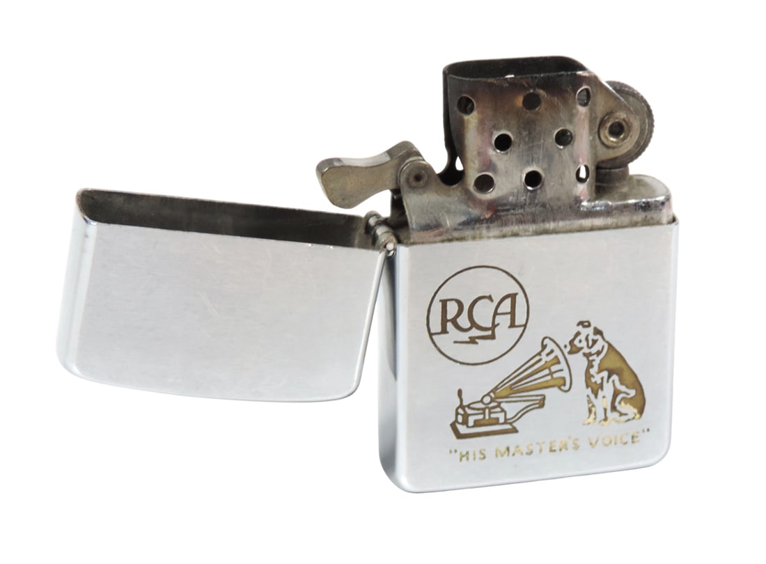 RCA "His Master's Voice" ZIPPO Lighter, Bradford, PA Pat. 2517191, flint wheel spins freely, VG c... (1 of 3)