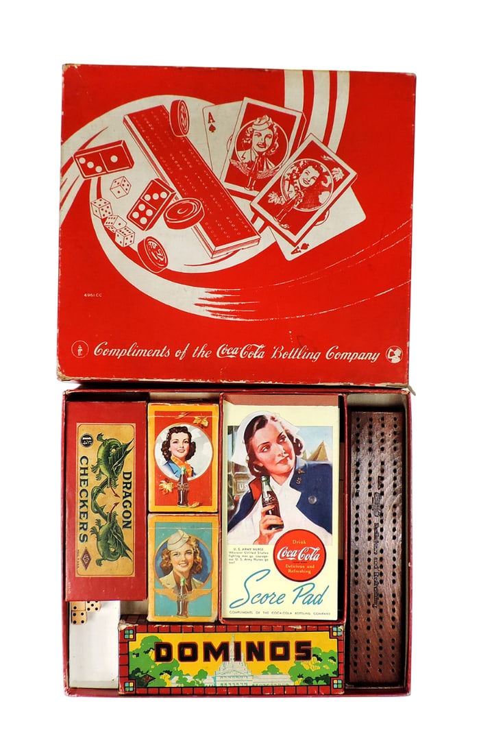 Coca-Cola Game Set, Mfg by Milton Bradley, Promotional item-"Compliments of the Coca-Cola Bottlin... (1 of 2)