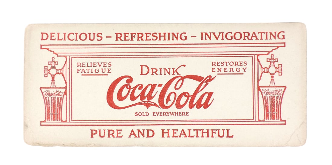 Coca-Cola Blotter, Rare Coca-Cola Fountain Sales, c.1906, "Delicious-Refreshing-Invigorating, Rel... (1 of 1)