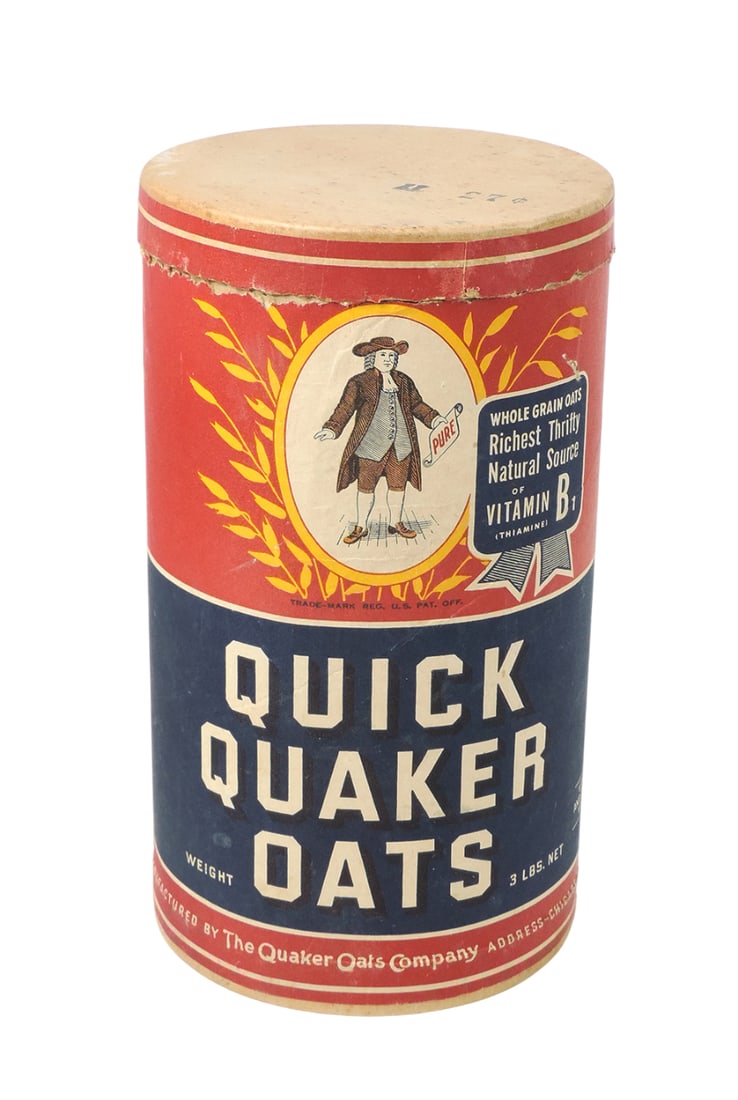 Country Store QUICK QUAKER OATS Container, Mfg by The Quaker Oats Co., Chicago-USA, 3 lbs Net, Th... (1 of 2)