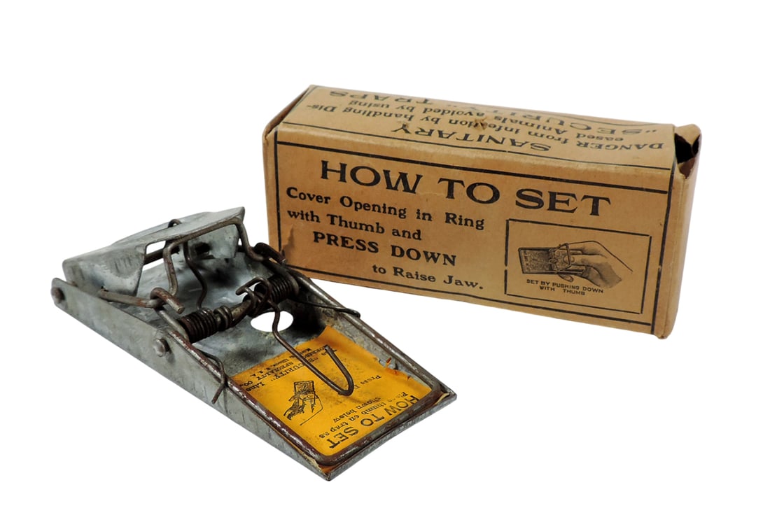 Security Mouse Trap, Mfgd By Morrison Specialty Co., Morrison, Illinois-USA, c. early 1900s, Exc ... (1 of 2)