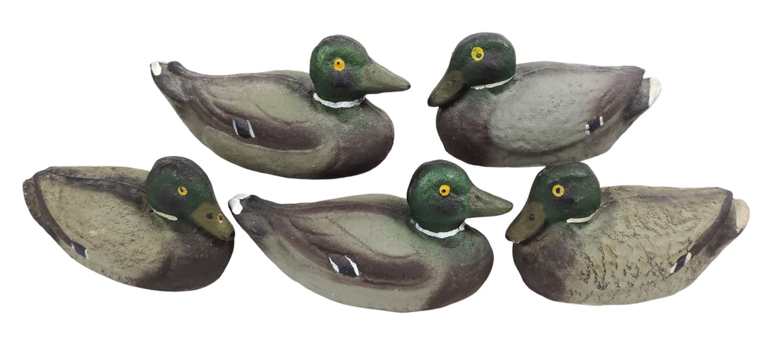 Duck Decoys (5), Miniature/Salesman Samples, Made by Carry-Lite Decoys-Milwaukee, Wis., hand pain... (1 of 1)