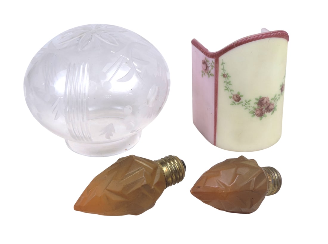 Art Deco Ruba Rombic GE Mazda Light Bulbs (2), Bronze/Antique Gold finish, Lamp Shade/Sconce Cover, (1 of 1)