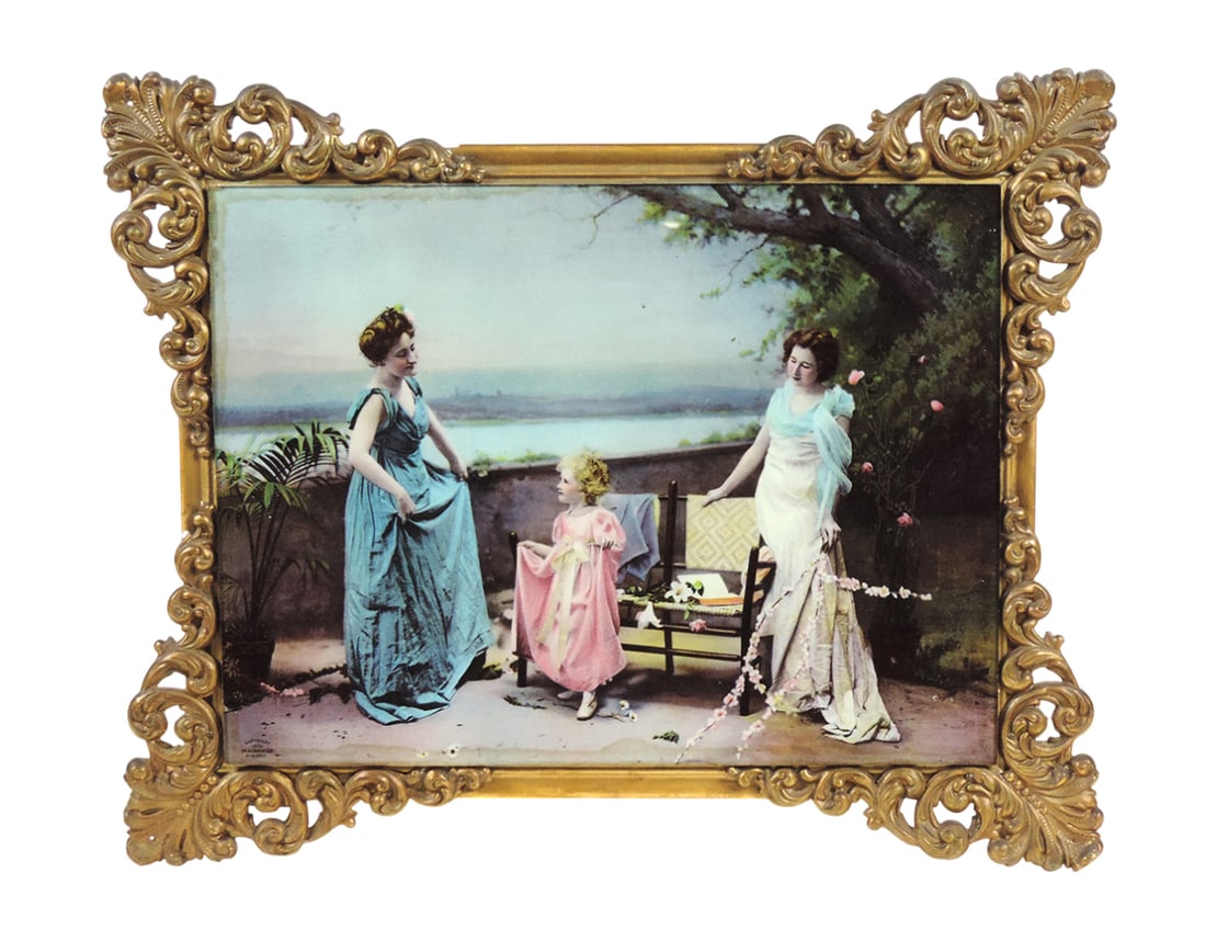 Victorian Chromolithograph, ©1900 The Ullman Mfg Co., New York-USA, print behind glass, gold-to (1 of 1)